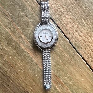 Swarovski Silver Crystal-Embellished Timepiece